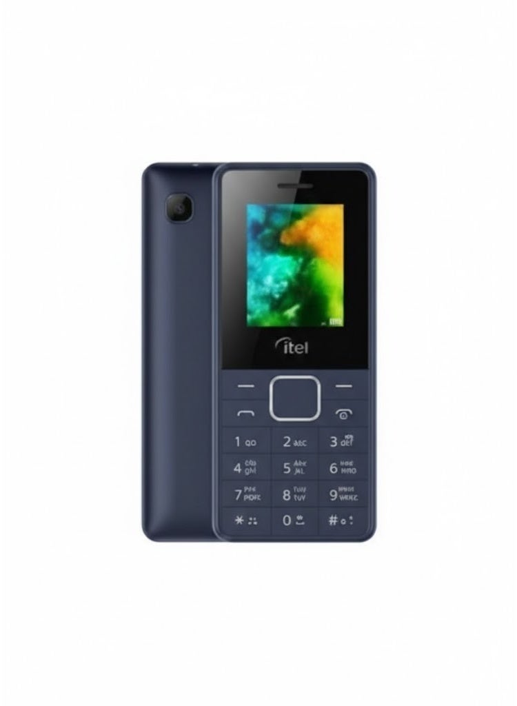 آي تل موبايل زرار بشريحتين وبطارية تدوم طويلاً، شاشة 1.77 بوصة، صوت عالي وواضح، لون أزرق داكن - Image 1